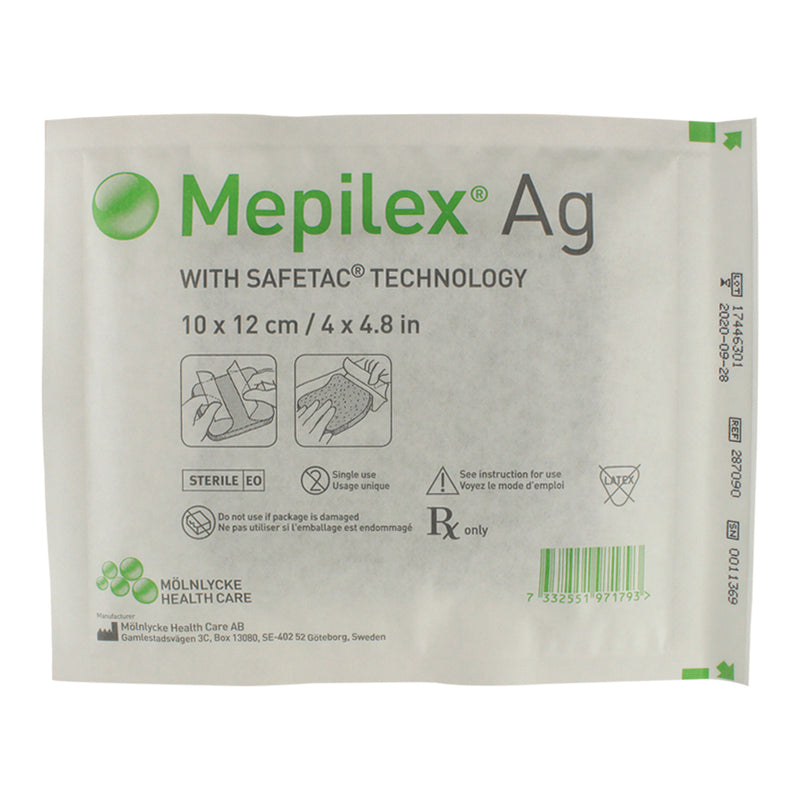 Mölnlycke Mepilex Ag Antimicrobial Soft Silicone Foam Dressing with Silver