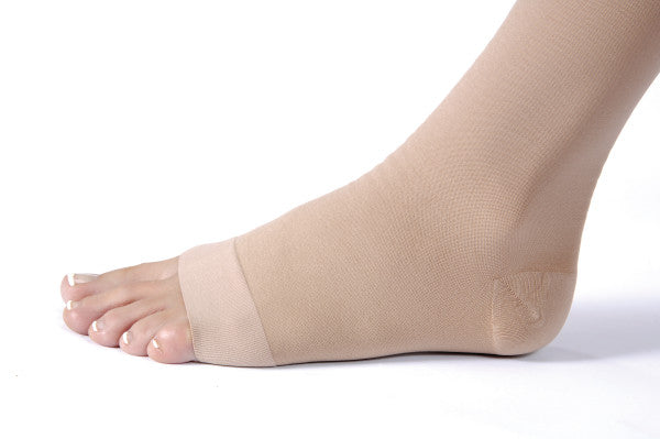 JOBST Relief Silicone Compression Thigh High, 15-20 mmHg Open Toe, Beige