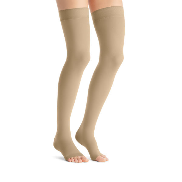 JOBST Women's Opaque Petite Thigh High Dot 15-20 mmHg Open Toe