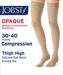 JOBST Women's Opaque Petite Thigh High Dot 30-40 mmHg Closed Toe