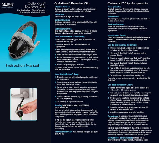 Achieva™Quik-Knot™ Exercise Handle & Anchor Clip