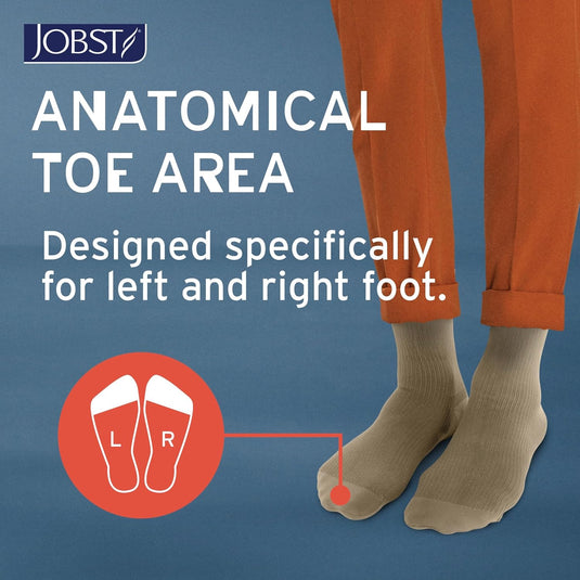 JOBST forMen Knee High Compression Socks 30-40 mmHg - SoftFit Band - Closed Toe