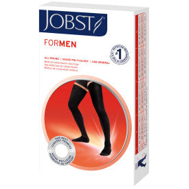 Load image into Gallery viewer, JOBST forMen Thigh High Compression Socks 30-40 mmHg - with Band - Open Toe
