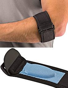 Load image into Gallery viewer, Mueller Tennis Elbow Adjustable Support Strap with Gel Pad, Black, OSFM
