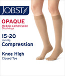 JOBST Women's Opaque Petite Knee High 15-20 mmHg Closed Toe