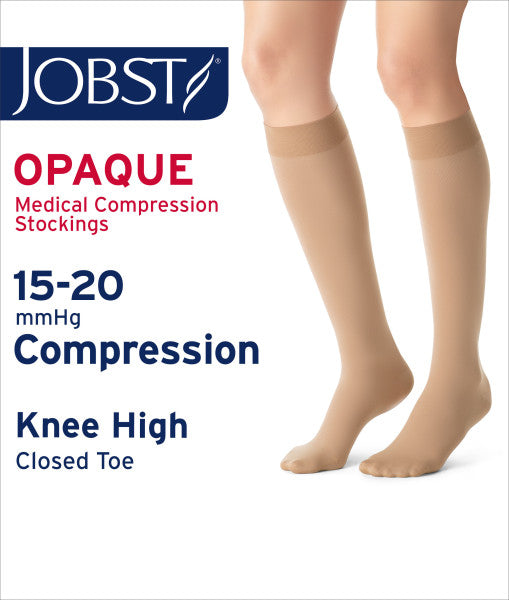 JOBST Women's Opaque Petite Knee High 15-20 mmHg Closed Toe