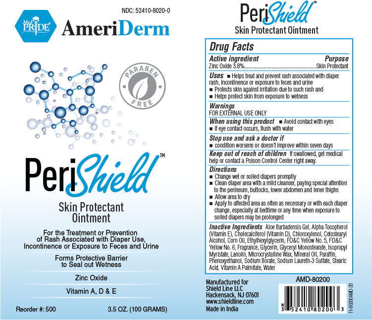 Ameriderm PeriShield Barrier Ointment and Protectant Cream, 3.5oz Tube