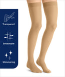 JOBST UltraSheer Thigh High with Sensitive Top Band 15-20 mmHg Closed Toe