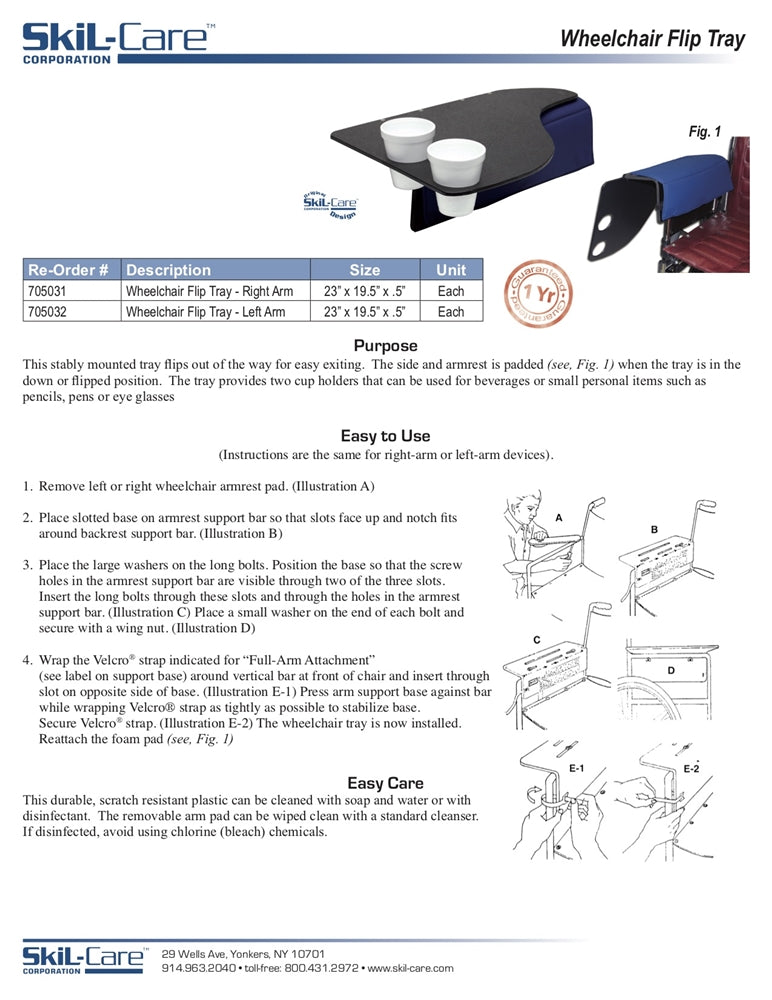 SkiL-Care Wheelchair Flip Tray