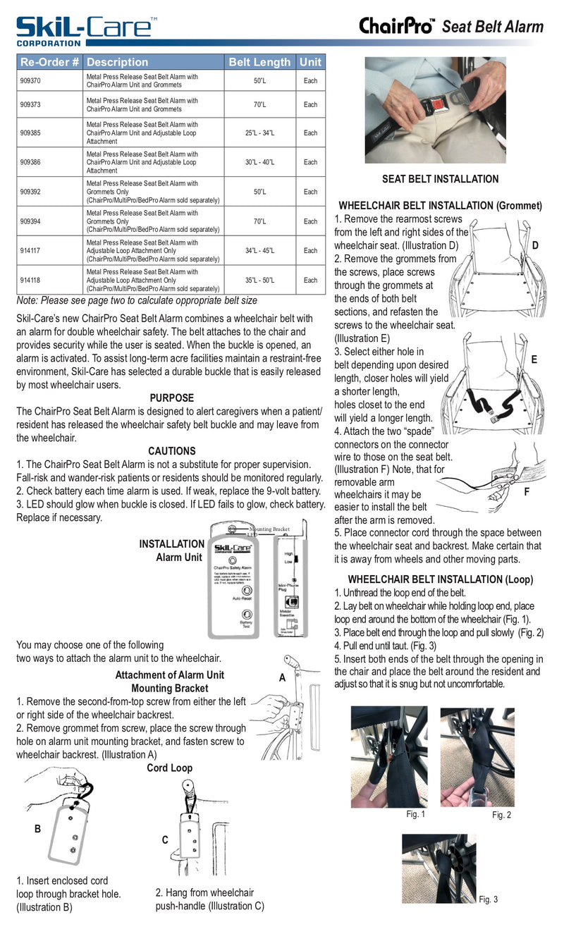 SkiL-Care Seat Belt Alarm System