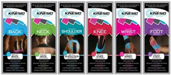 Kinesio Tex Pre-Cut Application - Latex-Free, Water-Resistant