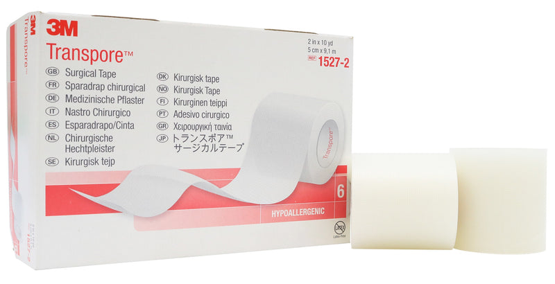 3M-1527-3 Transpore Surgical Tape 3 x 10 yards - Box of 4 Rolls