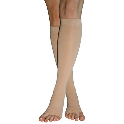 Blue Jay Complete Support, 20-30 mmHg Knee High Compression Socks with Open Toe