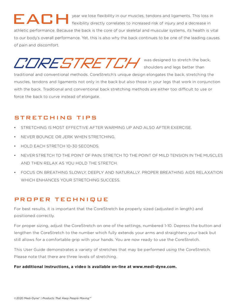 CoreStretch Adjustable Full Body Stretching Tool by Medi-Dyne 
